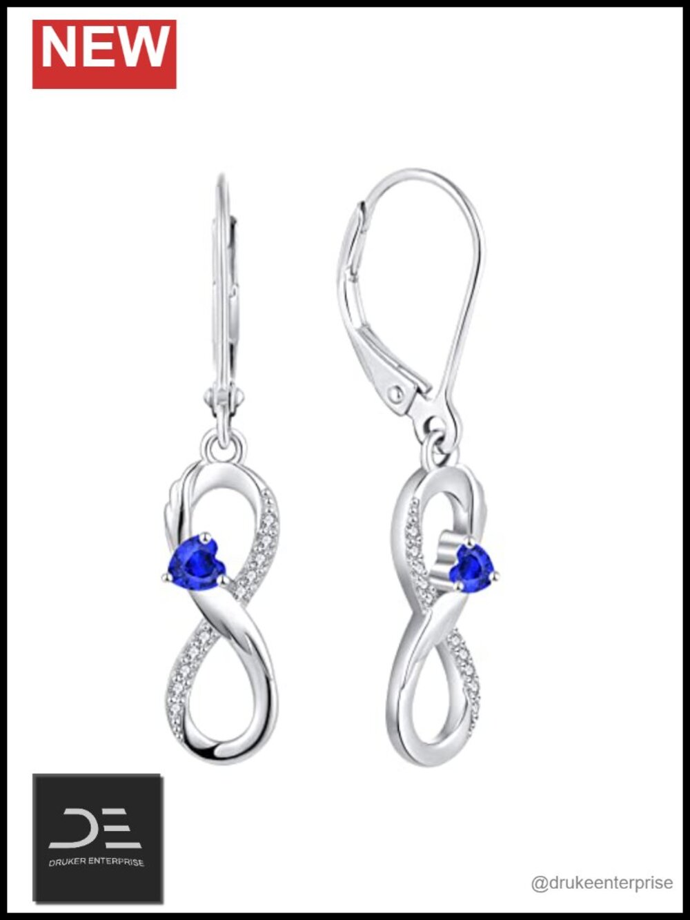 Sterling Silver Angel Wings Infinity Dangle Earrings